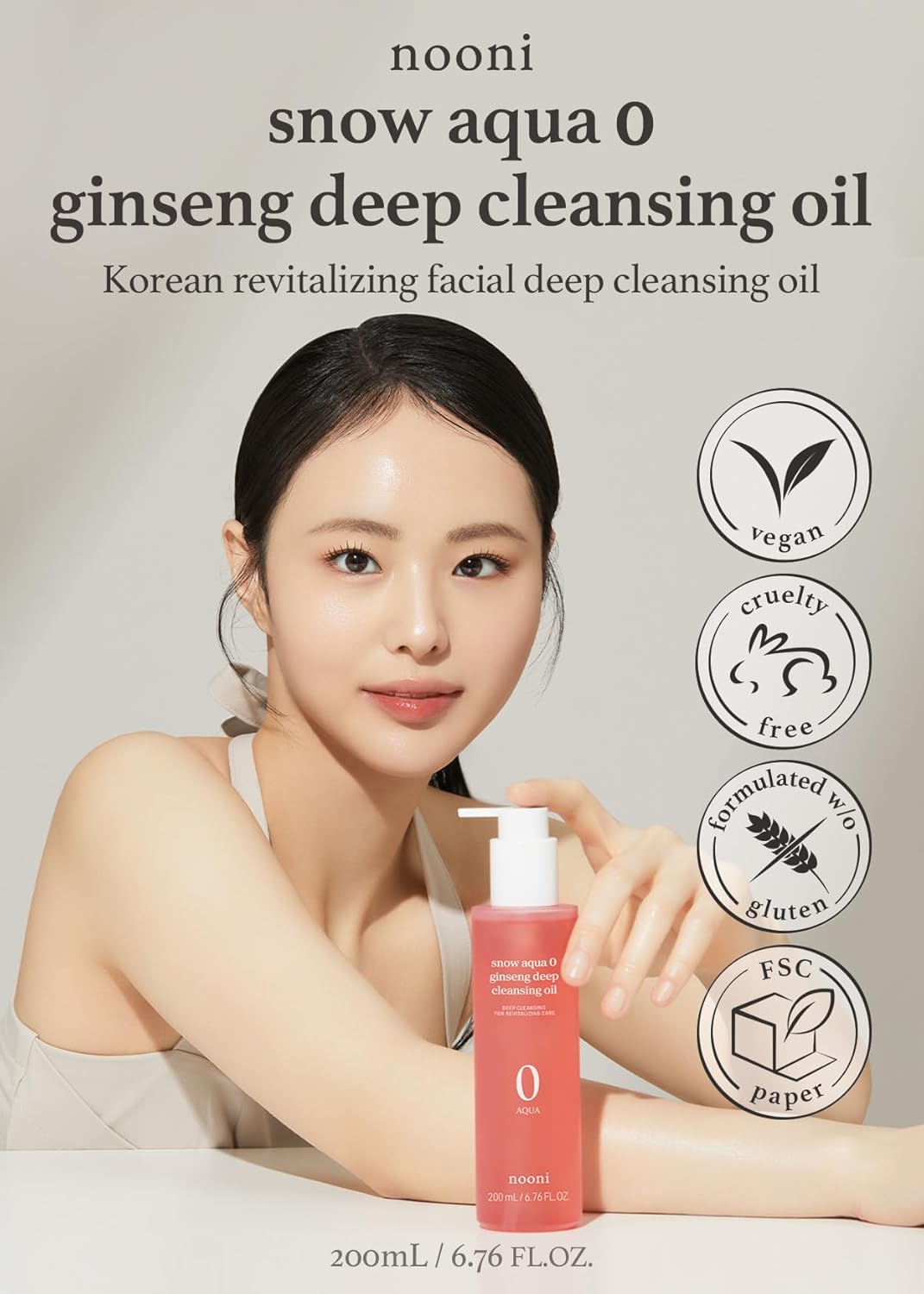 Korean Cleansing Oil DUO - Snow Aqua 0 LHA & Ginseng Deep Cleanser Bundle | 6.76 fl. oz Each