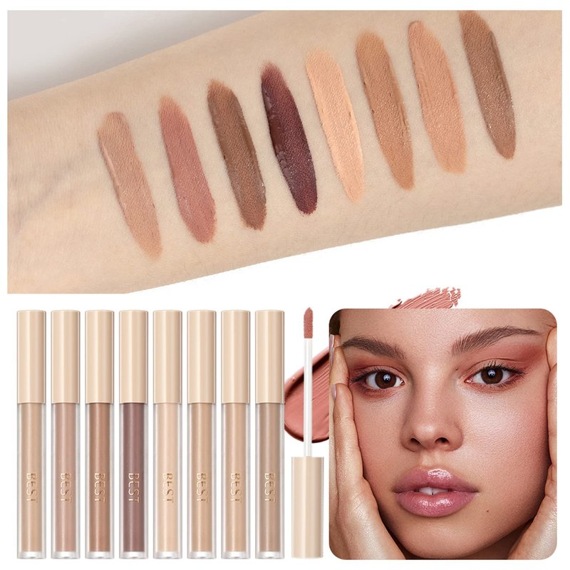 MAEPEOR Matte Liquid Eyeshadow - 8 Neutral Nude Colors, Smooth Creamy Finish, Waterproof, Long Lasting