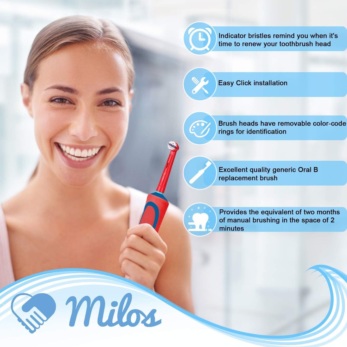Replacement Toothbrush Heads Kids Compatible with Oral B - 16 Pack Milos Toothbrush Heads Extra Soft Bristles for Electric Braun Brush Heads Refill for Vitality Precision Sensitive and Clean Triumph