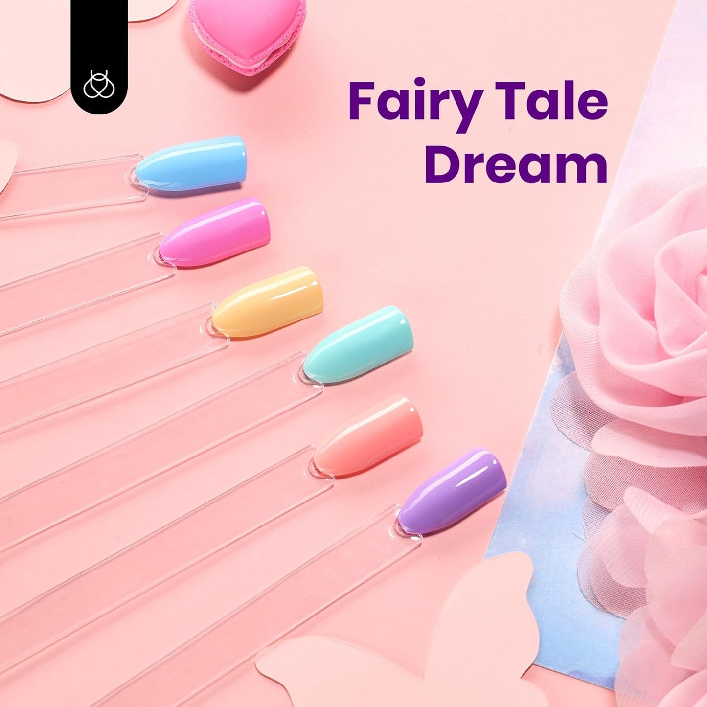 Beetles Pastel Gel Polish Set - Hema-Free Fairy Tale Dream Colors | 15ML Yellow, Pink, Blue, Purple