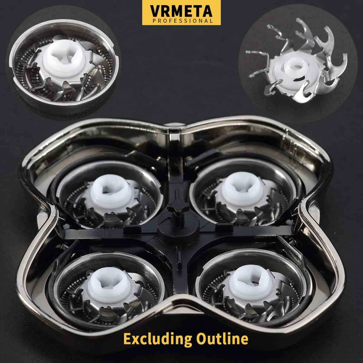 VRMETA 8 PCS Shaver Head Replacement Blades for Skull Shaver Pitbull Gold PRO Shaver Replacement Blade, Shaver Replacement Heads for Pitbull Platinum Pro Shaver (8 PCS Silvery)