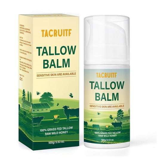 Organic Grass-Fed Beef Tallow & Raw Honey Balm – Handmade Whipped Moisturizer for Face & Body, Soothes Eczema, Rosacea, Dry & Sensitive Skin – Unscented, All-Natural, Chemical-Free (6 Packs / 12oz)