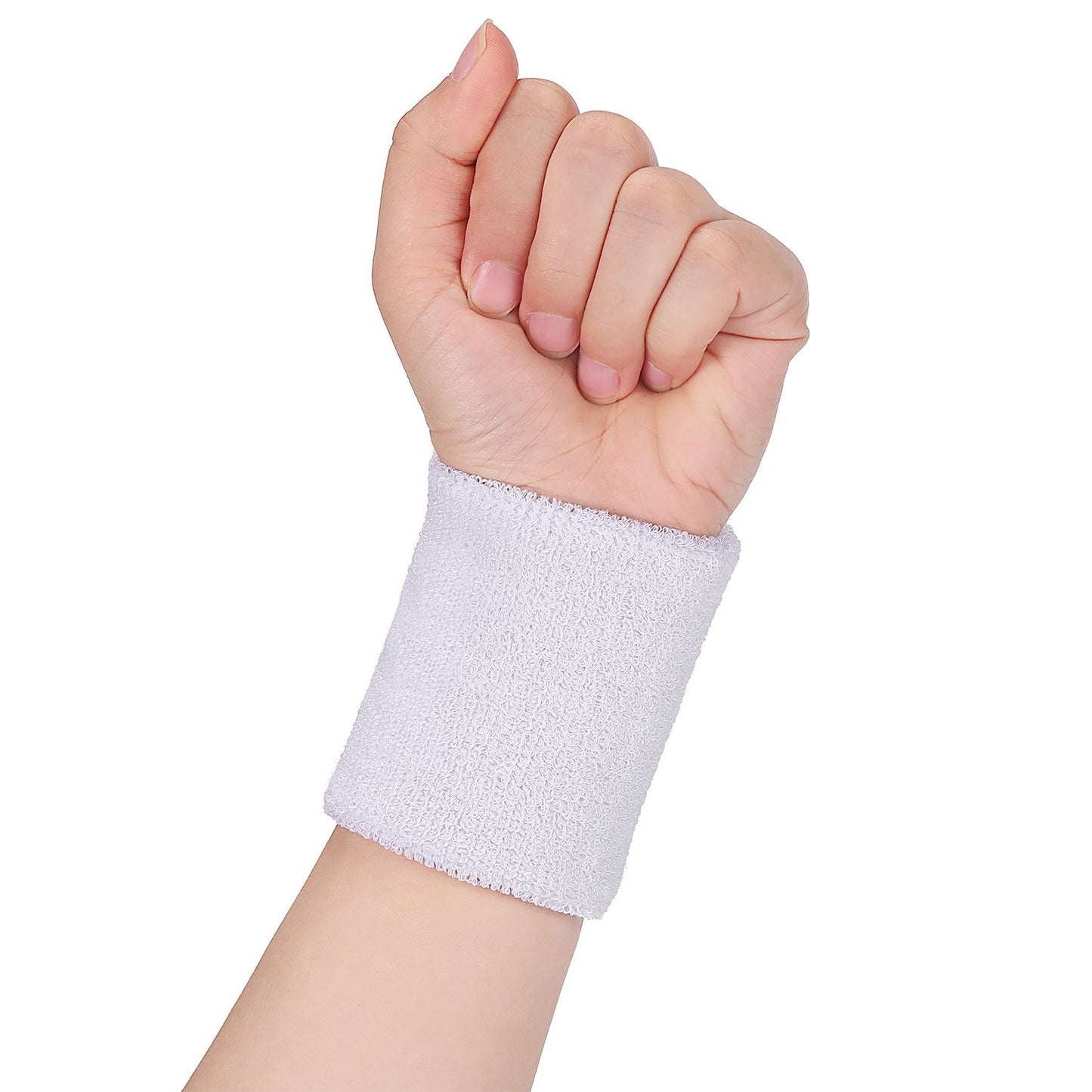 WILLBOND 3 Pieces Sweatbands Set, Includes Sports Headband and Wrist Sweatbands Striped Sweat Band for Athletic Men and Women (White)