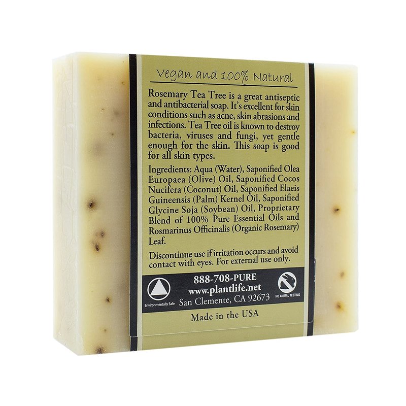 Rosemary Tea Tree Bar Soap - Moisturizing & Soothing Plant-Based Soap | 6-Pack, 4oz Bars