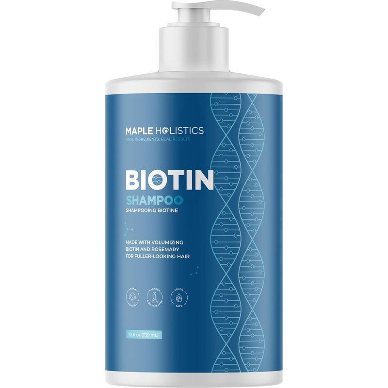 Rosemary & Biotin Shampoo for Thinning Hair - Vegan Volumizing Formula with B Vitamins & Argan Oil | 25 Fl Oz