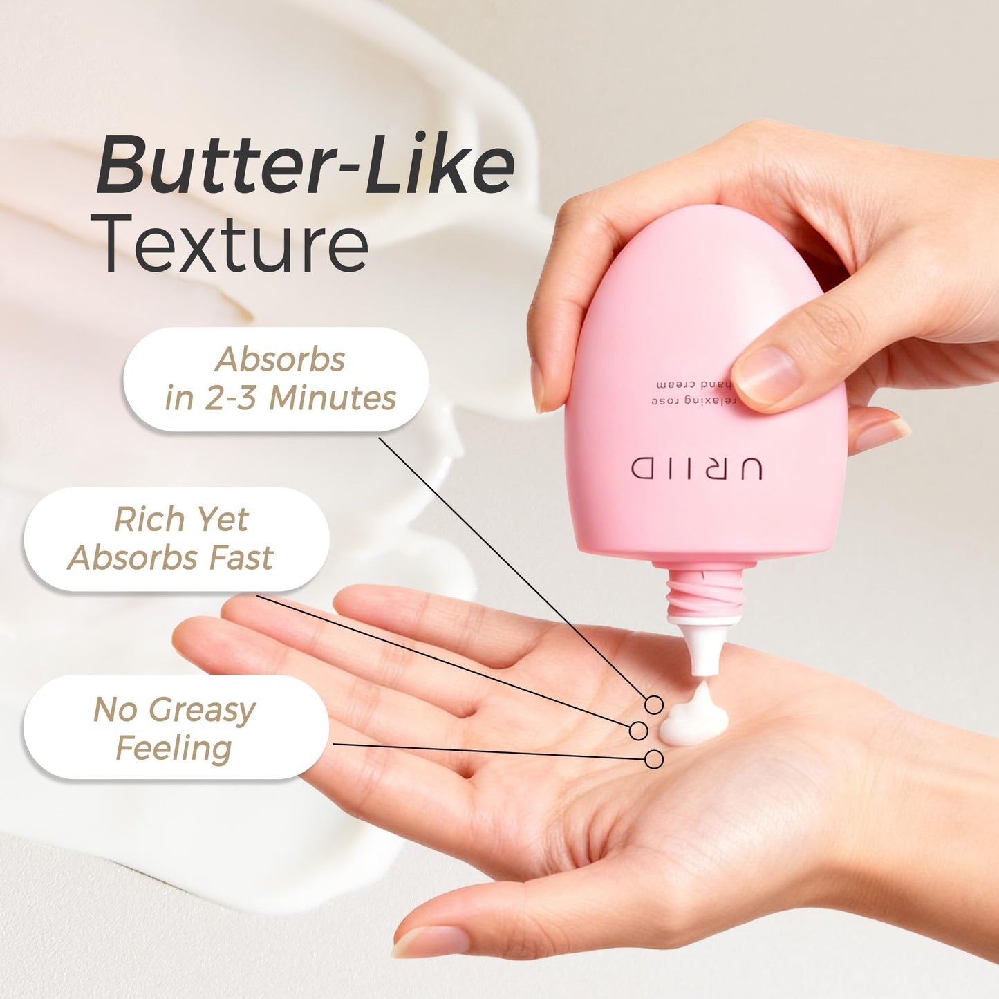URIID Relaxing Rose Hand Cream/Lotion, Rose, Shea Butter & Botanic Extracts, Ultra Nourishing & Moisturizing Scented Hand Cream - 1.76 Oz