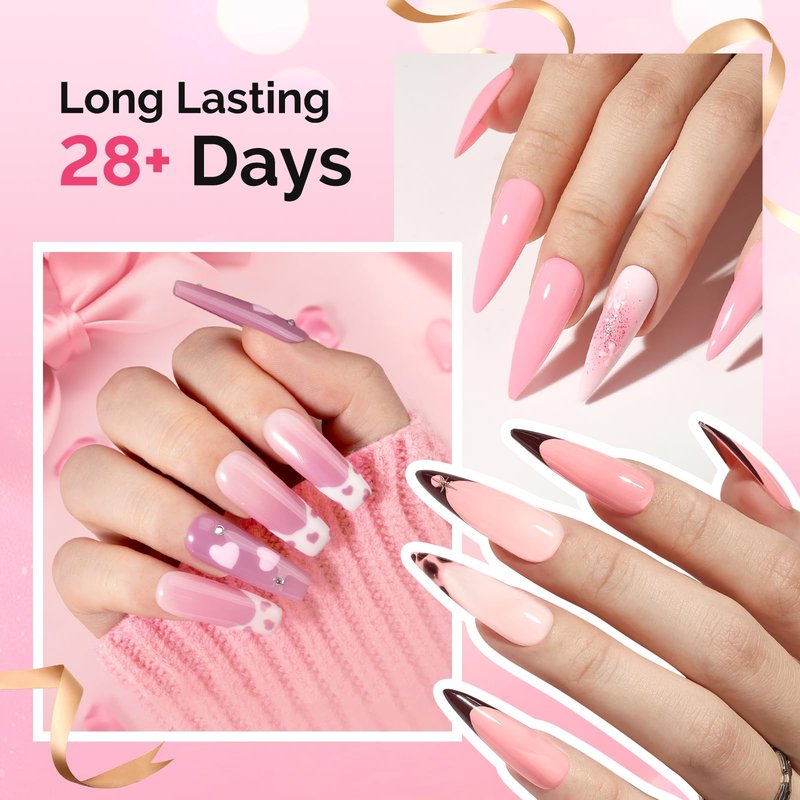 MelodySusie Gel Nail Polish Kit with UV Light P-ART06F- Popular Color Gel with Builder and Baser &Glossy Top Coat Soak Off Includes Nail Art Tools Nail Art Gift for Women & Girls