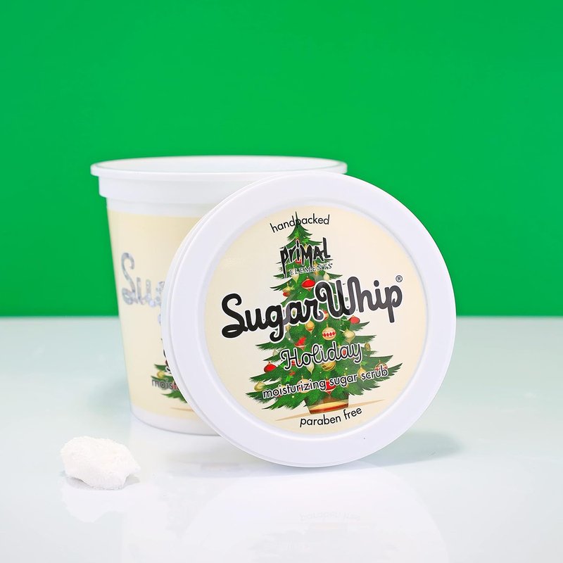 Exfoliating Sugar Scrub - Primal Elements Sugar Whip Body Cleanser & Moisturizer | 10 oz Holiday Package