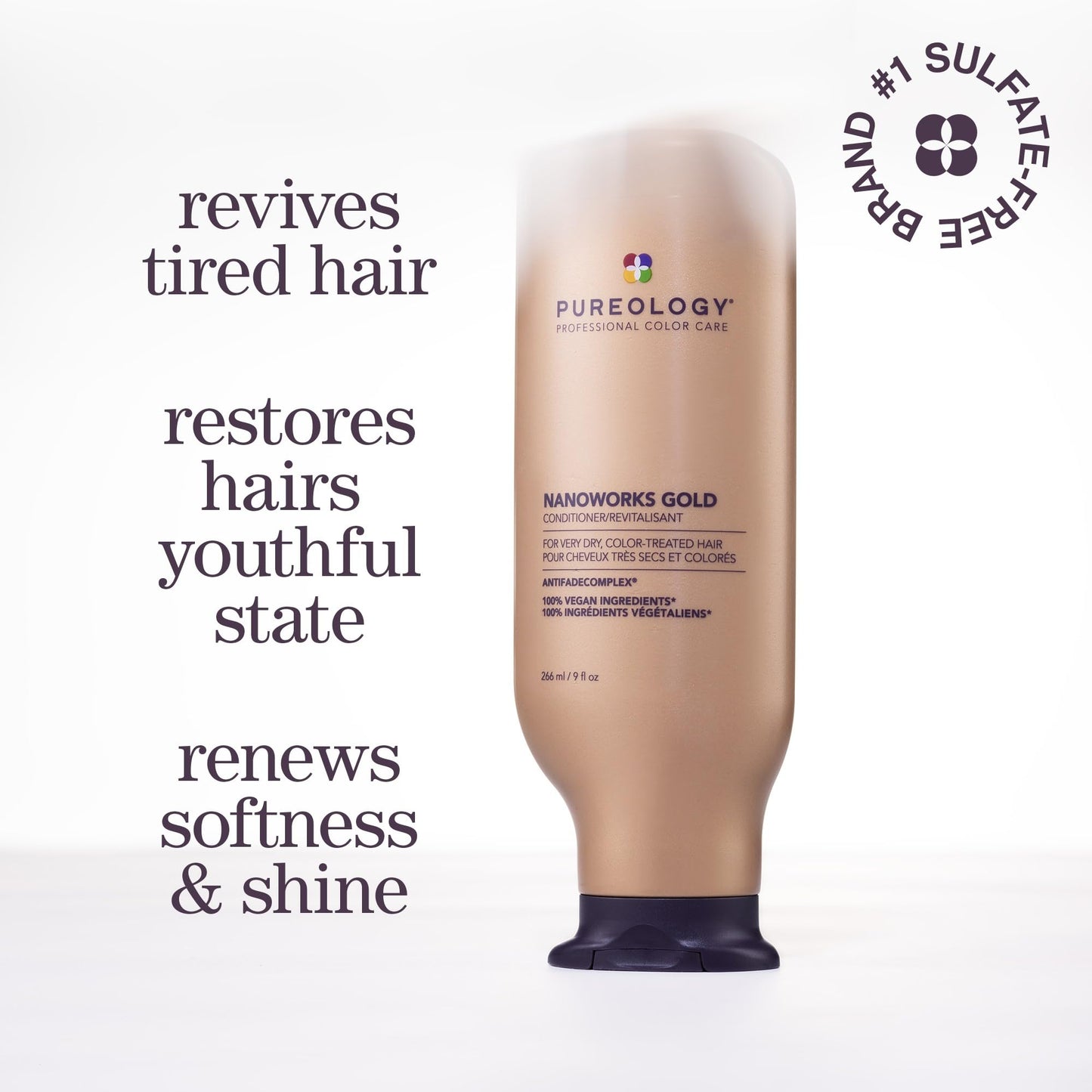Pureology Nanoworks Gold Shampoo & Conditioner Bundle - For Very Dry and Color-Treated Hair, Sulfate-Free & Vegan