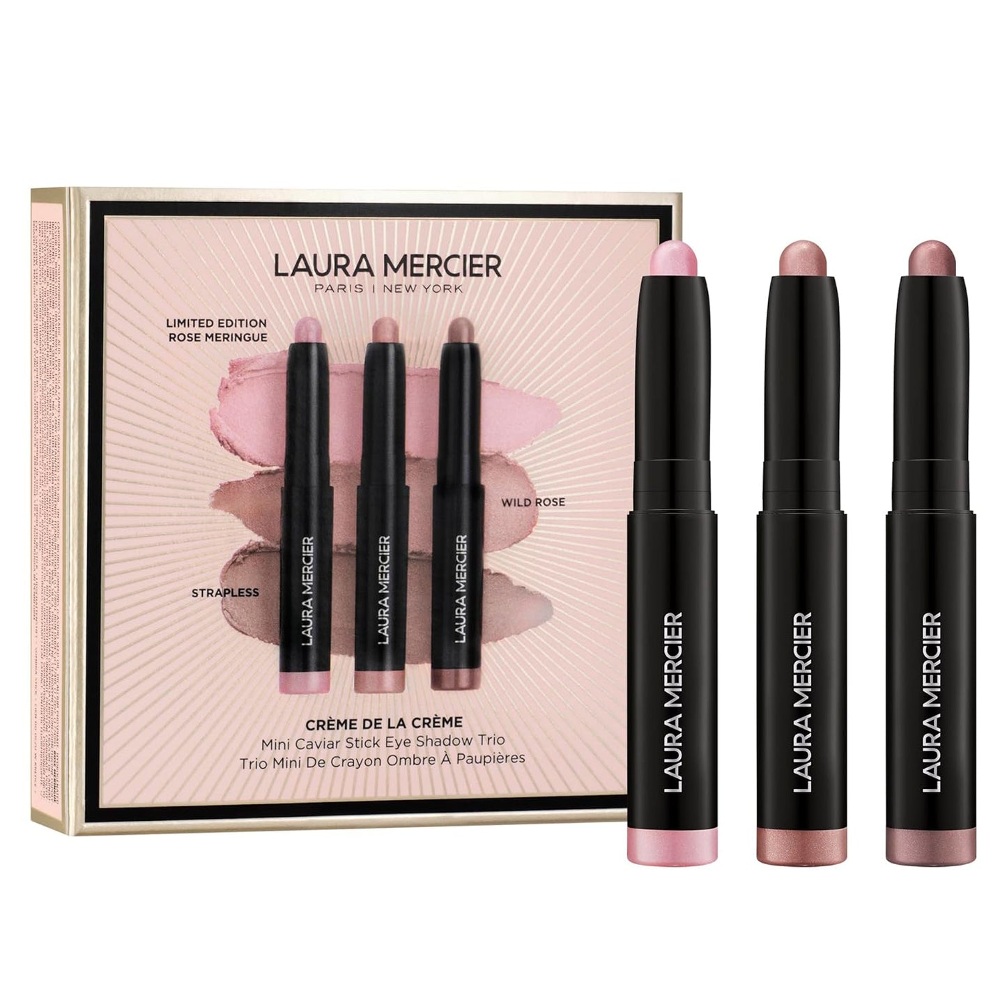 Laura Mercier Caviar Stick Cream Eyeshadow Trio - 24HR Waterproof, Long-Lasting, Rich Color | Holiday Gift Set