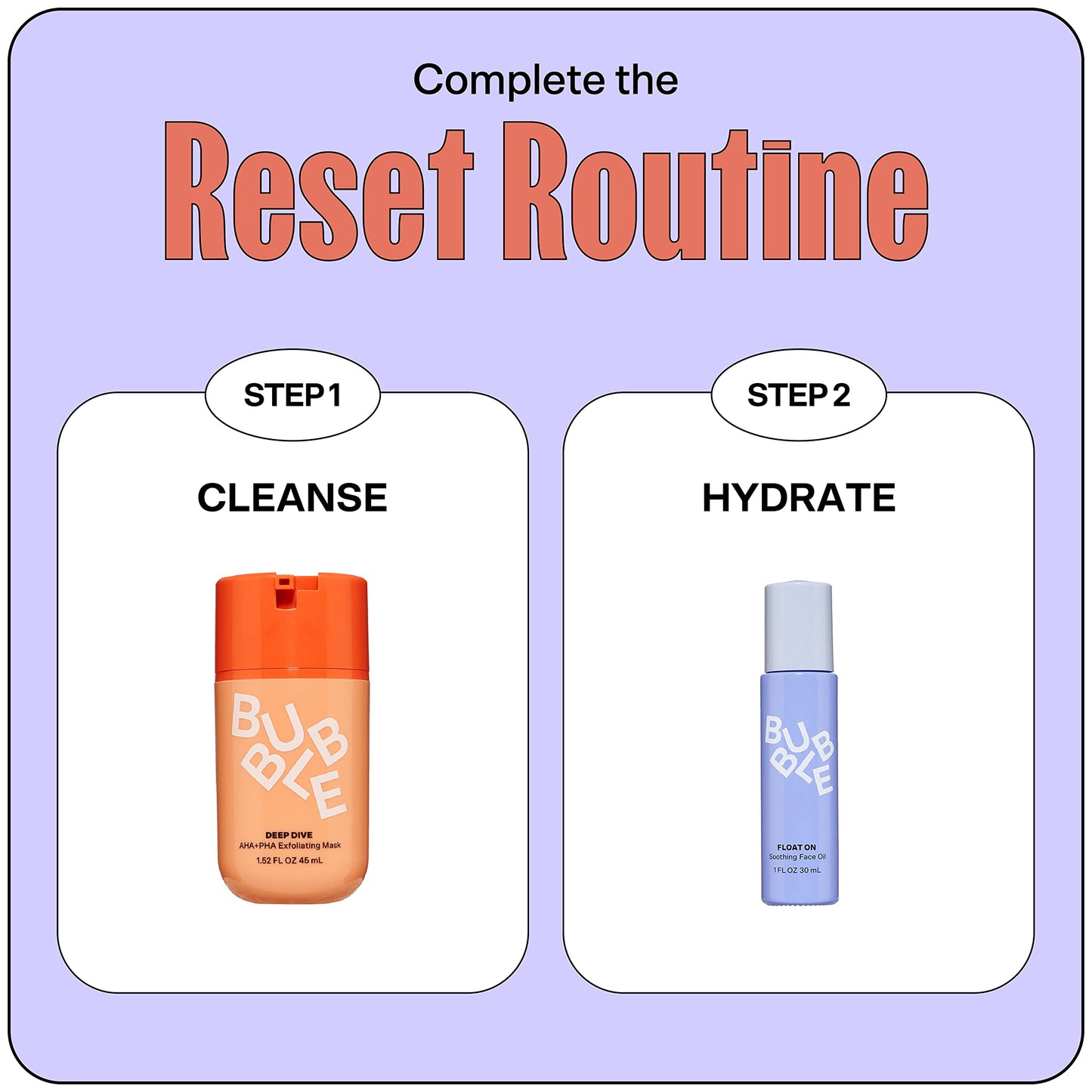 Bubble Skincare Float On Soothing Face Oil - Lightweight, Hydrating Facial Oil to Help Soothe & Calm Skin - Enriched with Safflower Oil and Prickly Pear - Skin Care Suitable for All Skin Types (30ml)