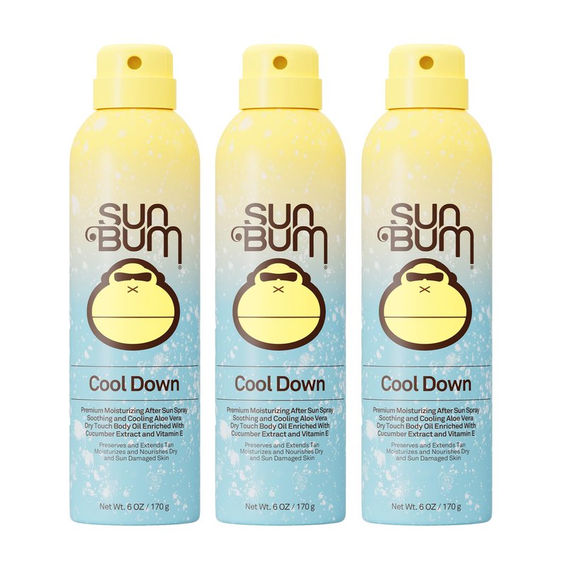 Sun Bum Cool Down Aloe Vera Spray - Vegan After Sun Care to Soothe and Hydrate Sunburn - 6 oz (3 pack)