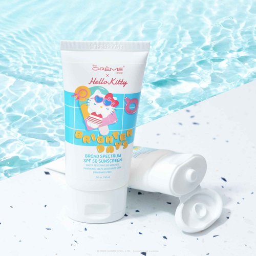 The Crème Shop x Hello Kitty Sunny Days Broad Spectrum SPF 50 Sunscreen, Korean Inspired Facial Sunscreen, 80-minute Water Resistant, with Panthenol and Glycerin to help Hydrate, No White Cast