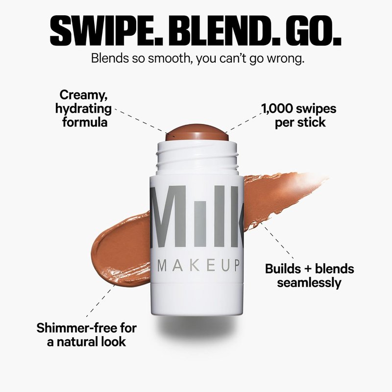 Milk Makeup Matte Bronzer Stick - Buildable Cream Formula with Mango Butter & Apricot Oil | Hydrating Multi-Use for Sunkissed Glow
