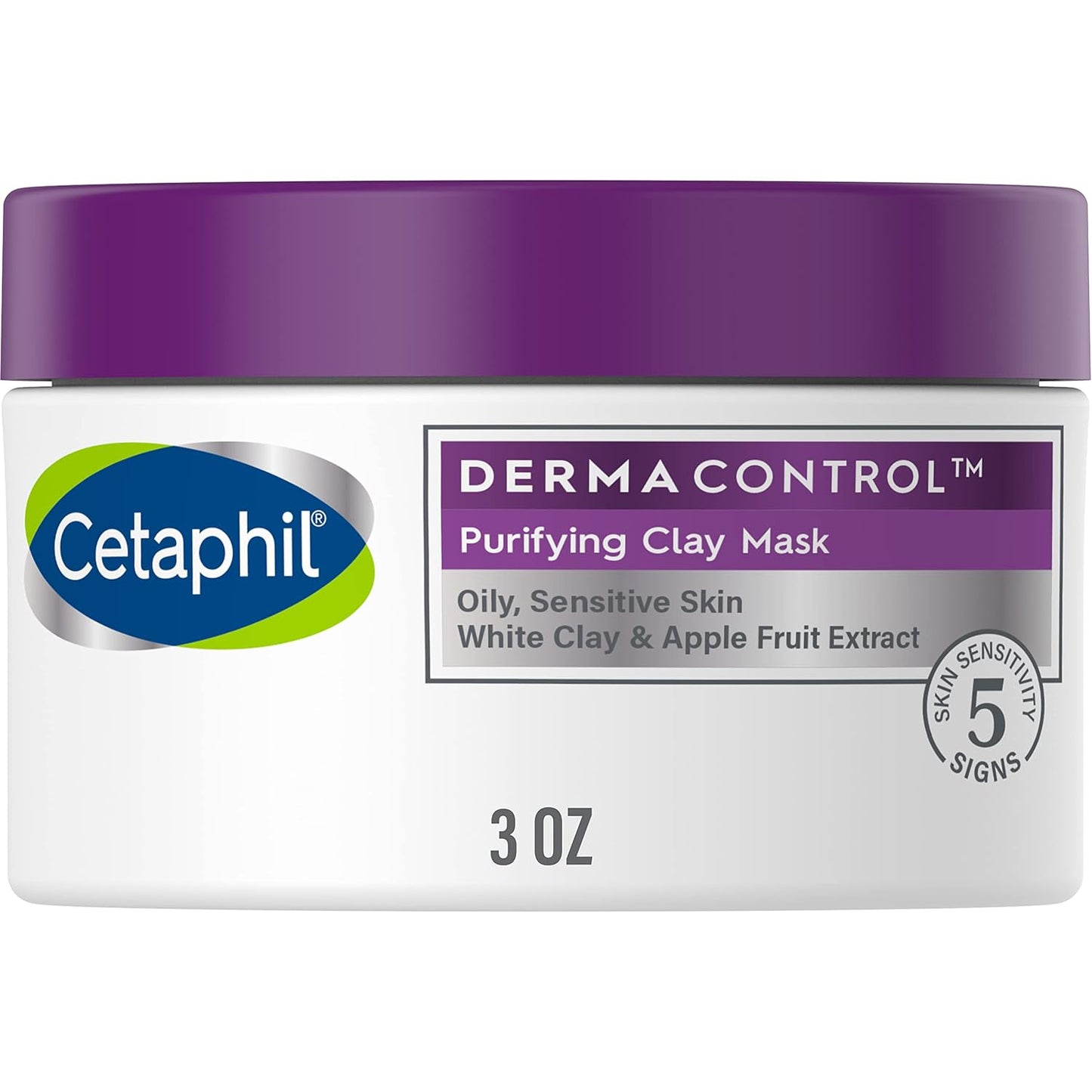 Cetaphil Clay Mask - DermaControl Purifying Face Mask for Oily Skin | 3 Oz, Bentonite Clay for Blackheads & Pores