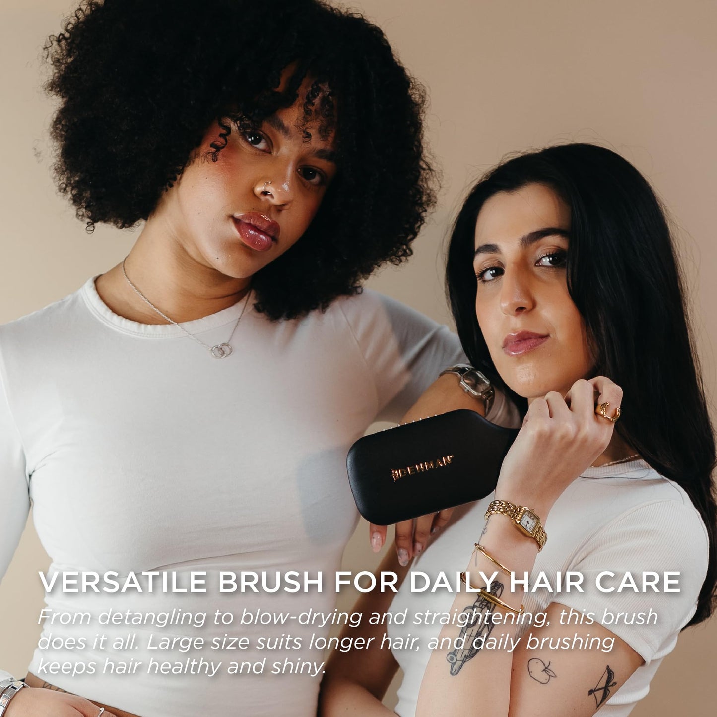 Denman (Black) Large Paddle Cushion Hair Brush for Blow Drying & Detangling - Comfortable Styling, Straightening & Smoothing - For Women and Men, D83