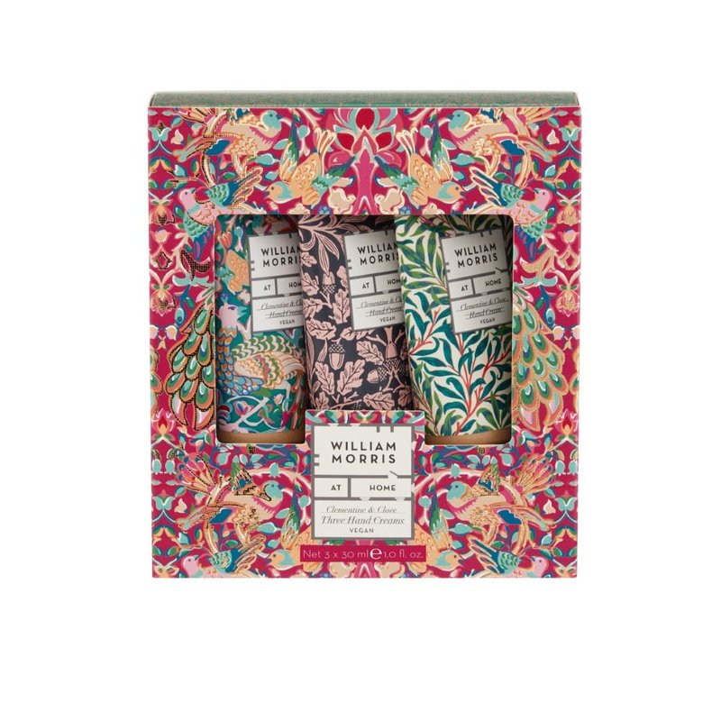 William Morris At Home Peacock Hand Cream Set - Nourishing Trio for Soft, Supple Hands | 3x30ml