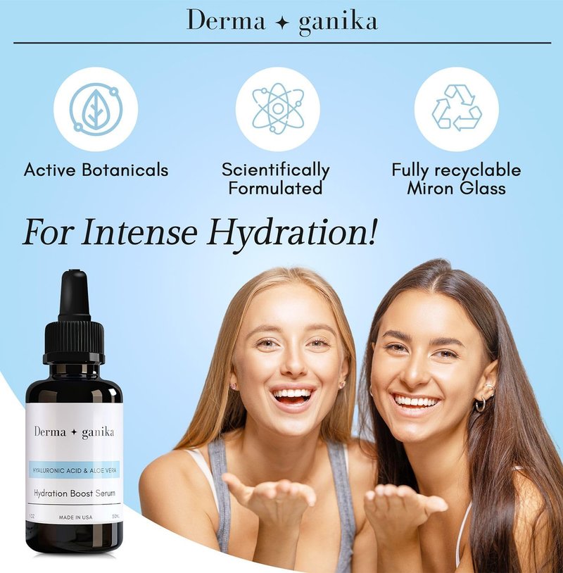 Hyaluronic Acid Serum for Face & Neck - Ultra-Hydrating Anti-Aging Formula with Aloe Vera | Softens & Brightens Dry Skin (Pack of 2)