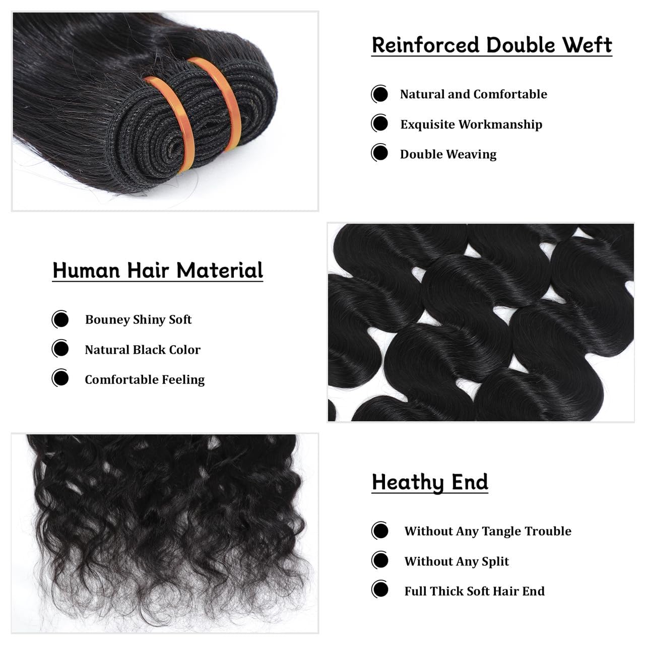 PIAPIA 16A Raw Body Wave Human Hair Bundles Human Hair 100% Unprocessed Brazilian Boutique Virgin Hair Extensions,Double Wefts,Triple Lifespan (Body Wave 1 Bundle, 18)
