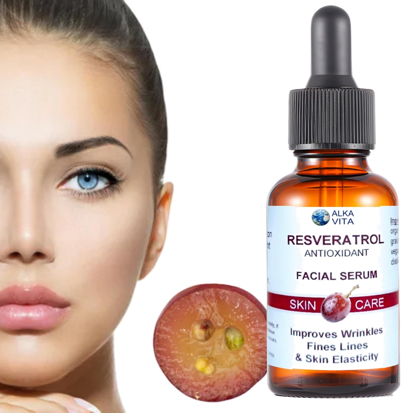 Resveratrol Skin Serum Antioxidant Anti-Aging Factor Improves Fine Lines Wrinkles & Skin Elasticity Cosmetic Grade