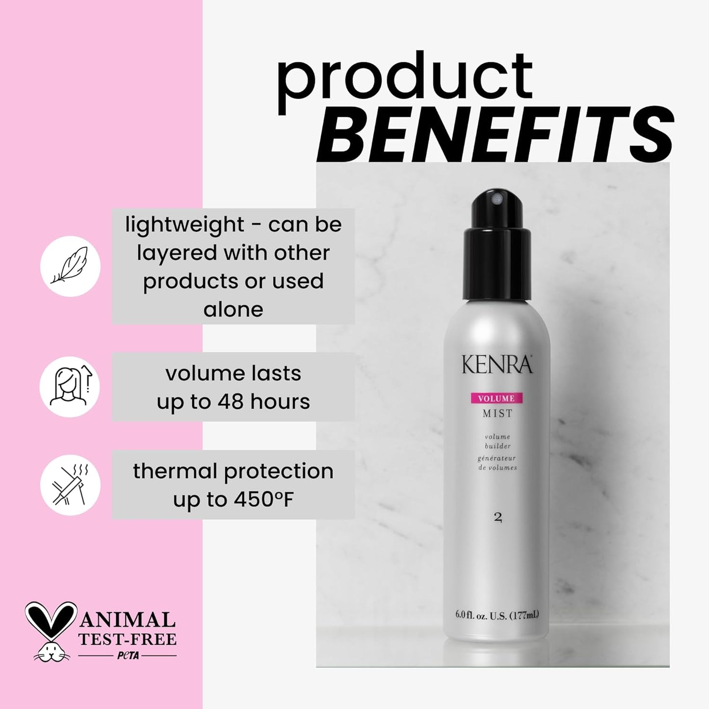 Kenra Professional Volume Mist 2 - Lightweight Volume Builder for All Hair Types | 6 fl. oz.