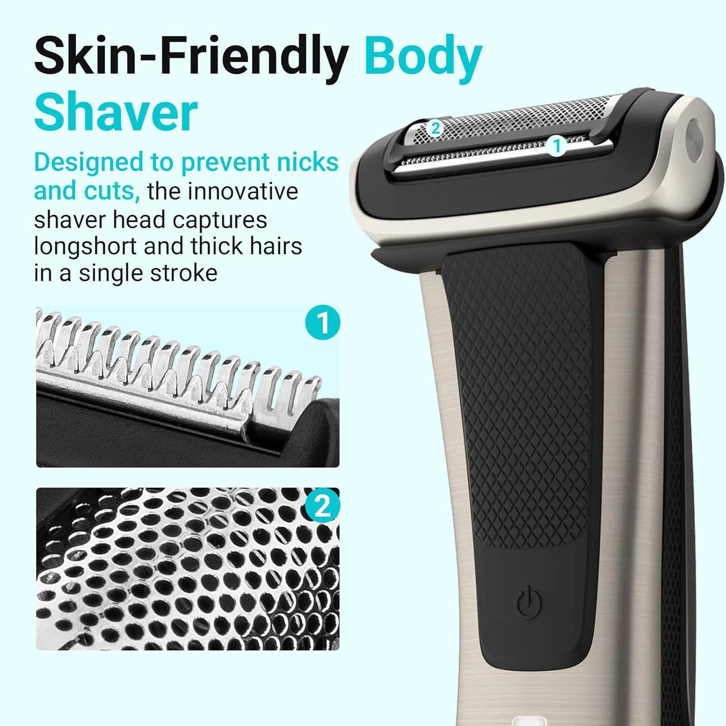 Philips Norelco Bodygroom Replacement Head - 4 Piece Foil & Blade Comb Set for Series 7000 & 5000