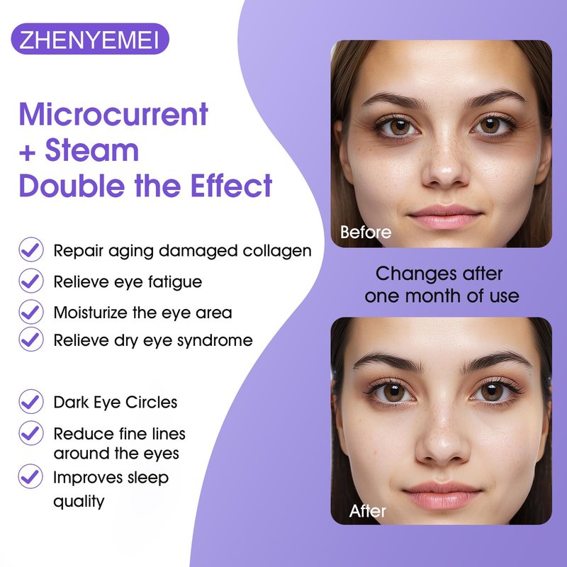 ZHENYEMEI 14Packs Microcurrent Heated Eye Mask for Dry Eye, Sleep Steam Eye Masks Disposable Self Heating for Warm Compress Dark Circles Puffiness Relief Fatigue Travel Essentials Gift for Women Men