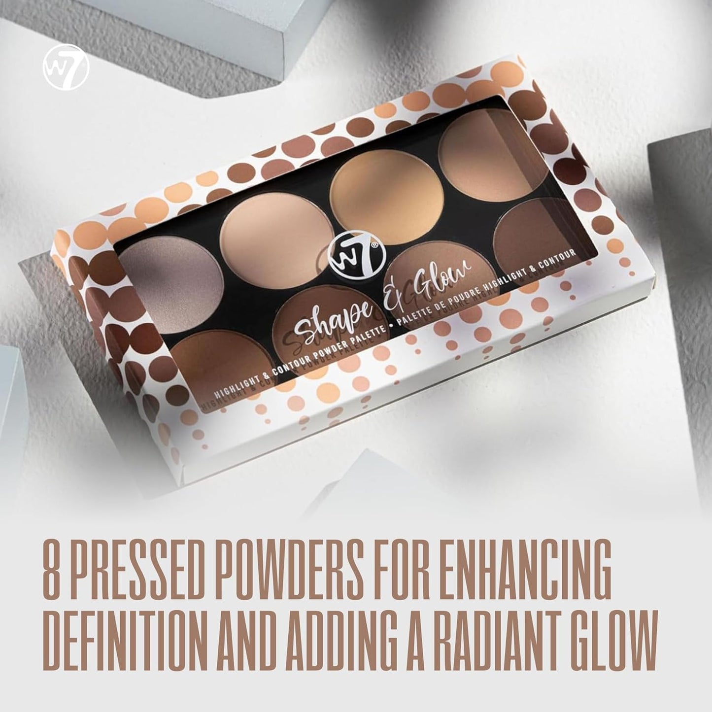 W7 Lift & Sculpt Face Palette Set - Cream Contour & Powder Duo for Flawless Glow | 2 Full-Size Palettes