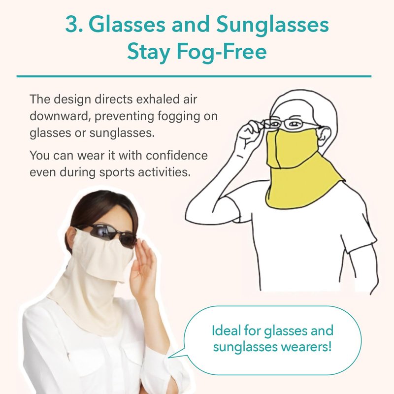 YAKeNU UV CUT MASK UV Sun Protection Mask for Face & Neck, Yake-nu SO-Cool Smart, for Men (532 Heather Blue)