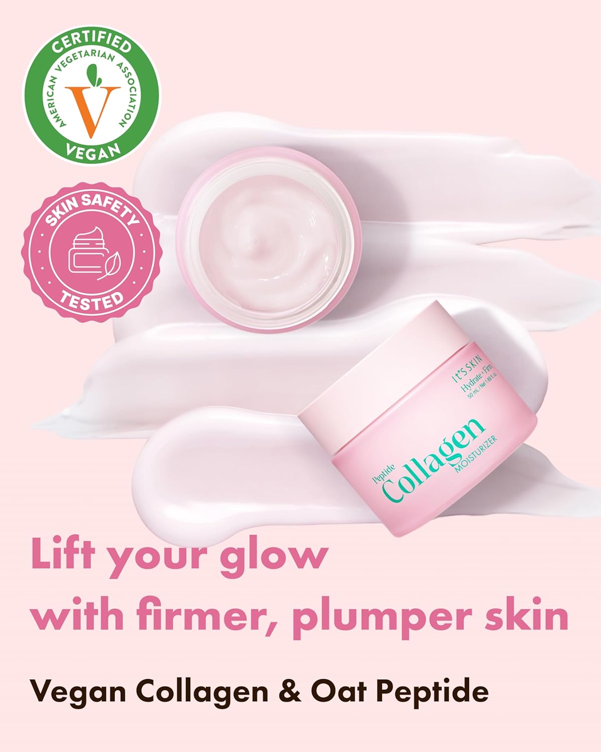 It'S SKIN Peptide Collagen Moisturizer - Anti-Aging Face Cream 1.69 fl oz | Lightweight Organic Hydrating Formula