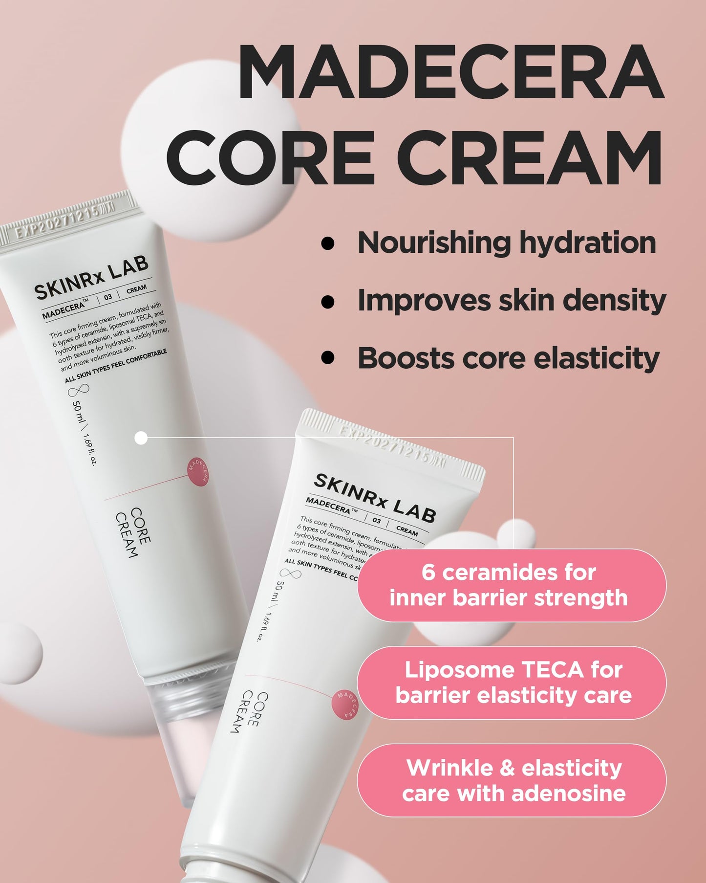 BEISIKS SKINRxLAB MadeCera Core Cream – Korean Anti-Aging Face Moisturizer with Ceramides, Peptides, Liposomal TECA for Deep Hydration, Firming, Plumping, Volumizing & Radiant Complexion, 1.69oz.