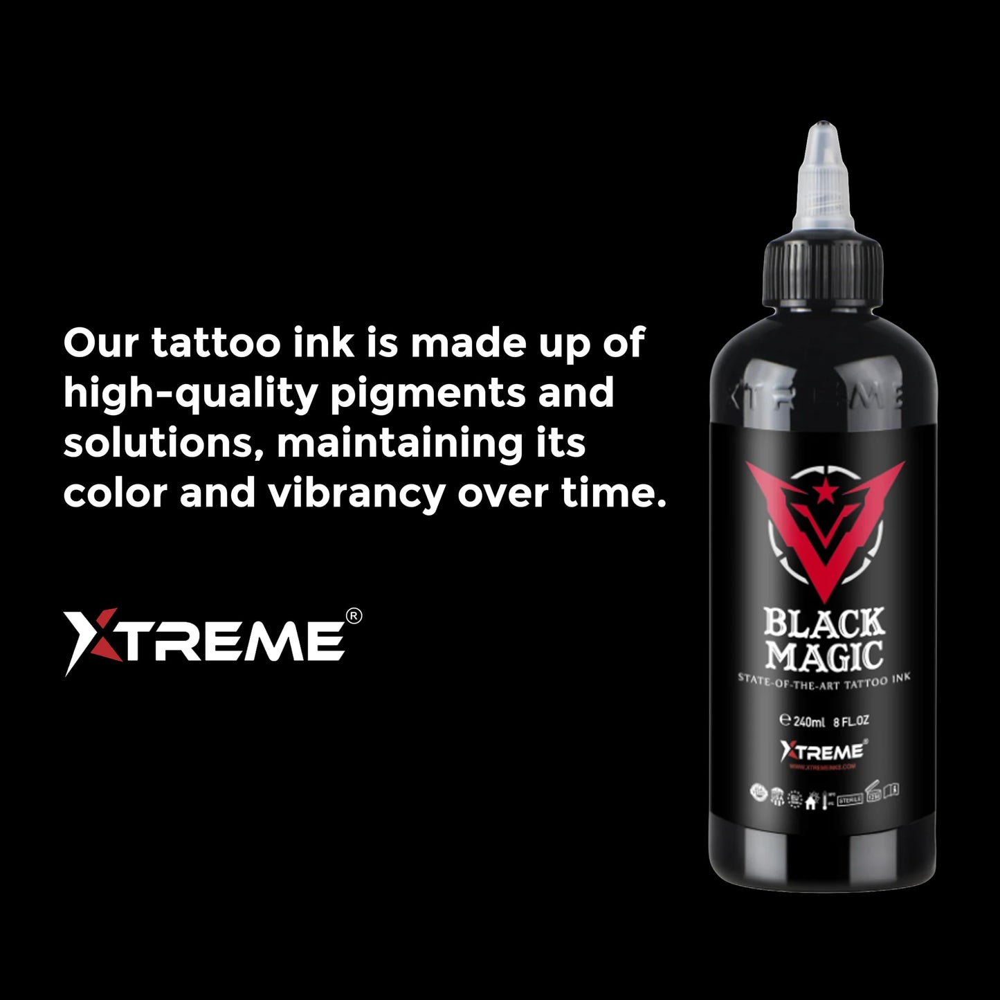 Xtreme Tattoo Ink, Versatile Medium Viscosity for Precision Tattooing, Rich Hue, Quick Healing, Acrylic-Free, Water Based and Premium Quality - Ready-to-Use Tattoo Ink (Sunburst, 4 oz)