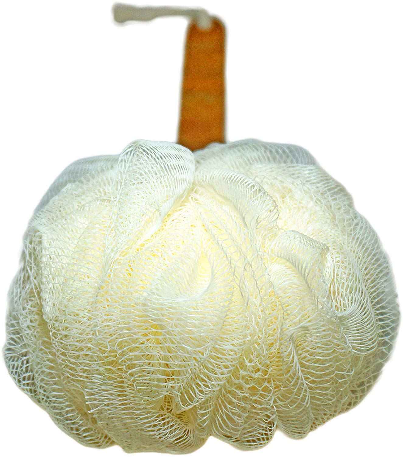 4 Pack Shower Loofah Body & Back Scrubber - Exfoliating Loofah luffa loofa Bath Brush On a Stick - with Long Wooden Handle Back Brush for Men & Women - Easy Reach Body Wash & Lotion Applicator