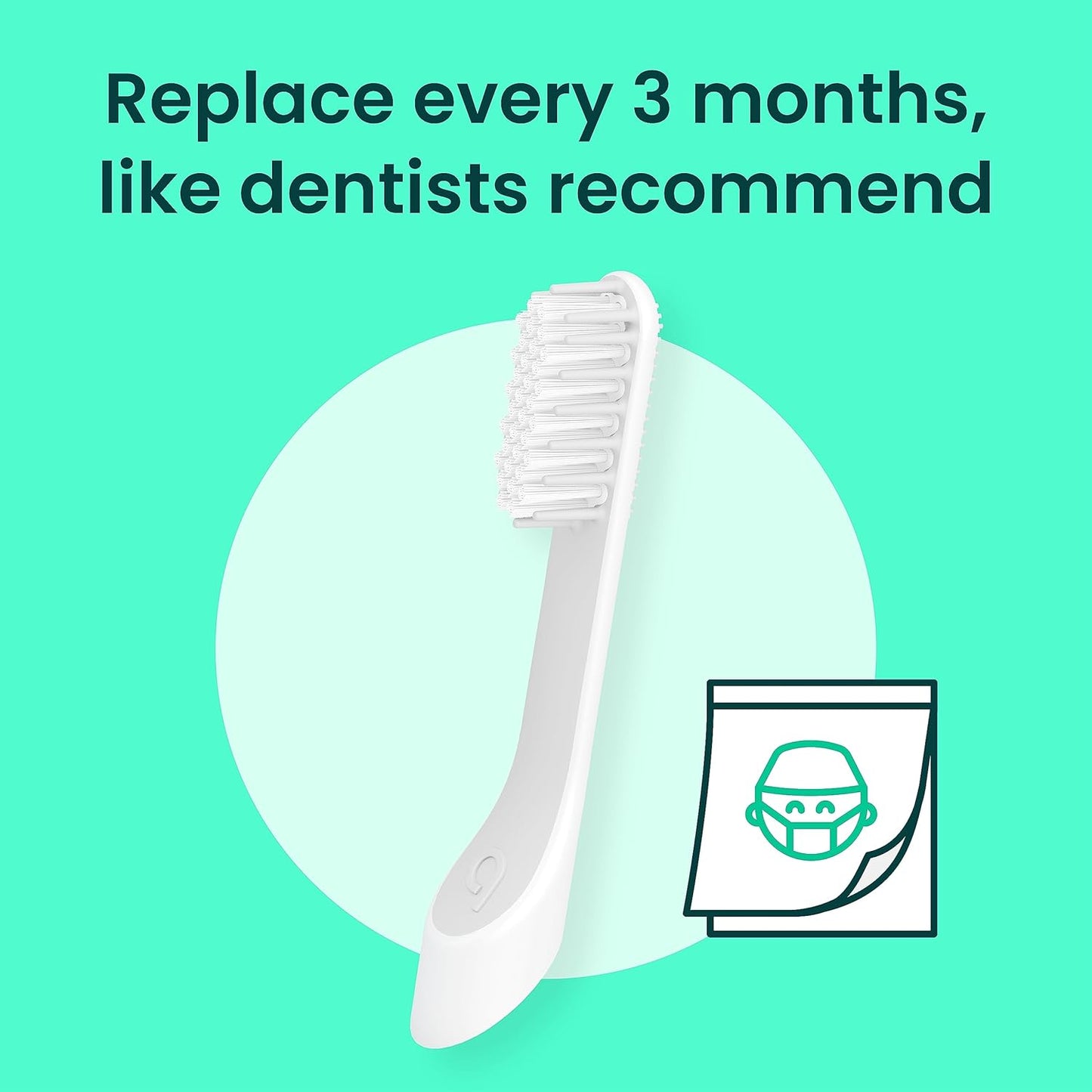 Quip Sonic Toothbrush Replacement Heads - Soft Bristle Refills for Electric Toothbrushes | 3 Pack, Lasts 3 Months Each