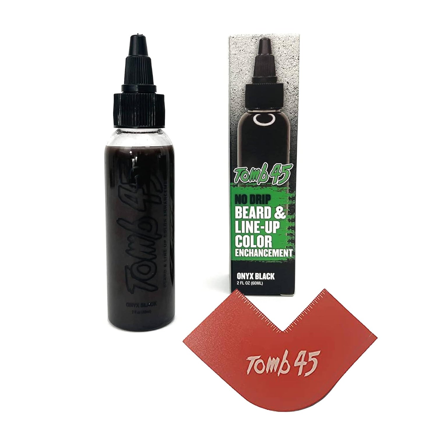 Tomb45 Beard Coloring Kit - Waterproof & Shampoo-Safe | Klutch Card 2.0 (Red) & Onyx Black