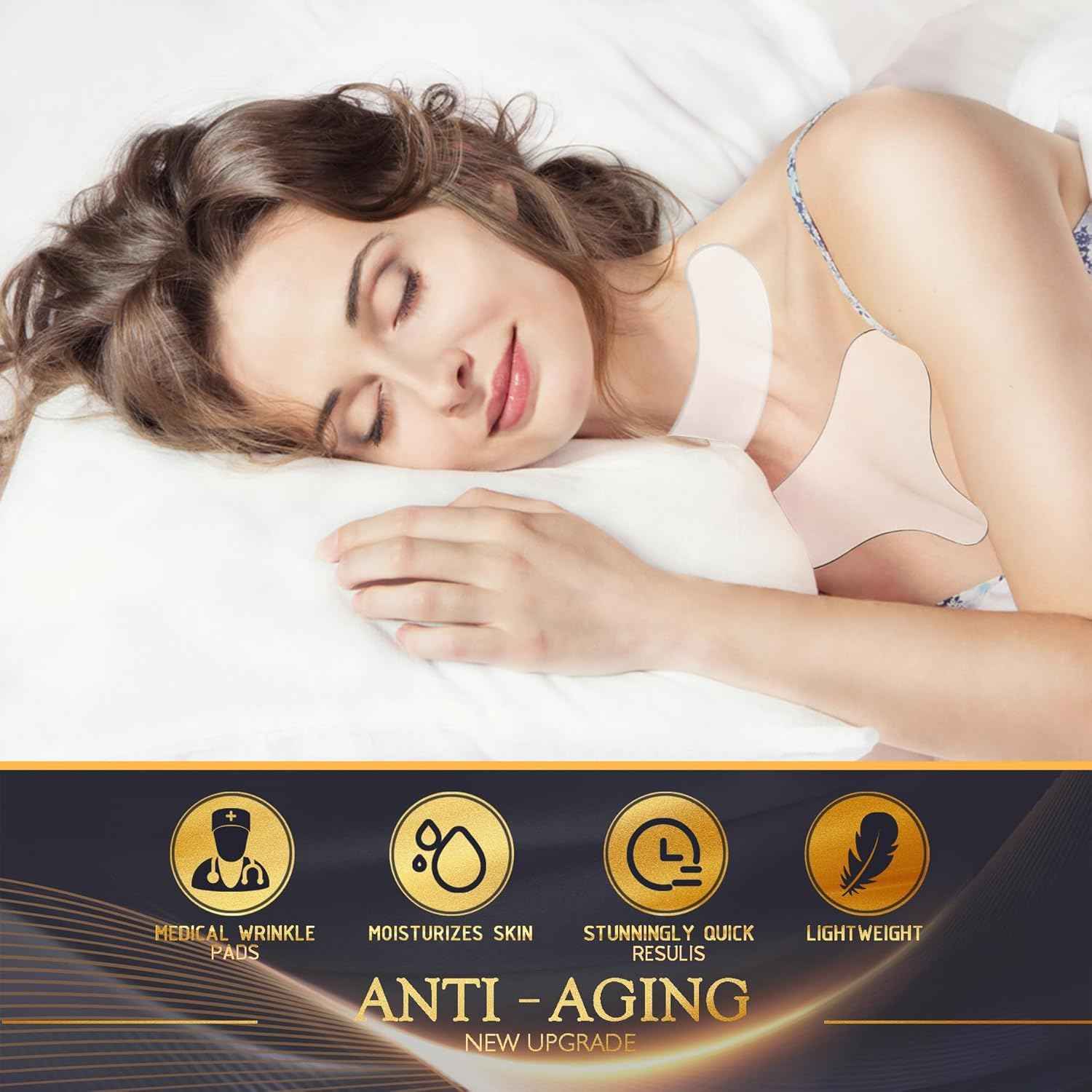 GETPUNA Chest Neck Wrinkle Patches -Silicone Patches for Wrinkles, Neck Mask Chest Patch for Decollete & Cleavage, Anti Ageing Wrinkle Remover, Reusable Overnight Wrinkles Treatment for Women,4 Pack