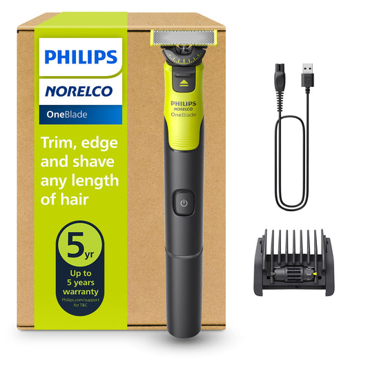 Norelco Philips OneBlade 360 with Connectivity Hybrid Face, Electric Beard Trimmer and Shaver, with 360 Blade Technology, 1x360 Blade for Face, 5in1 Adjustable Comb, Model QP4530/90
