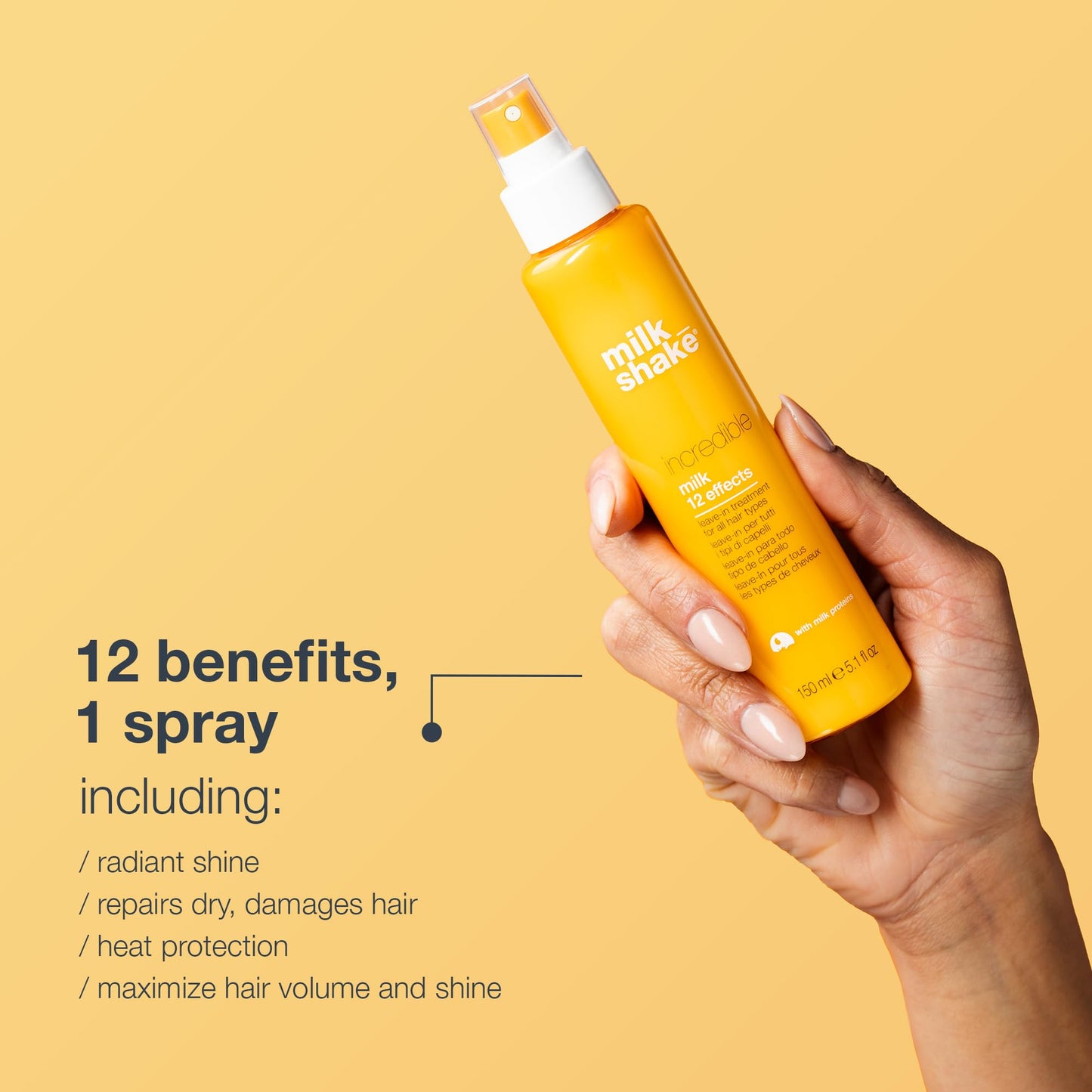 milk_shake Incredible Milk - Leave-In Hair Treatment for All Hair Types | Renews Detangles and Repairs Damaged Hairs | 5.1 fl oz (150 ml),(Pack of 2)