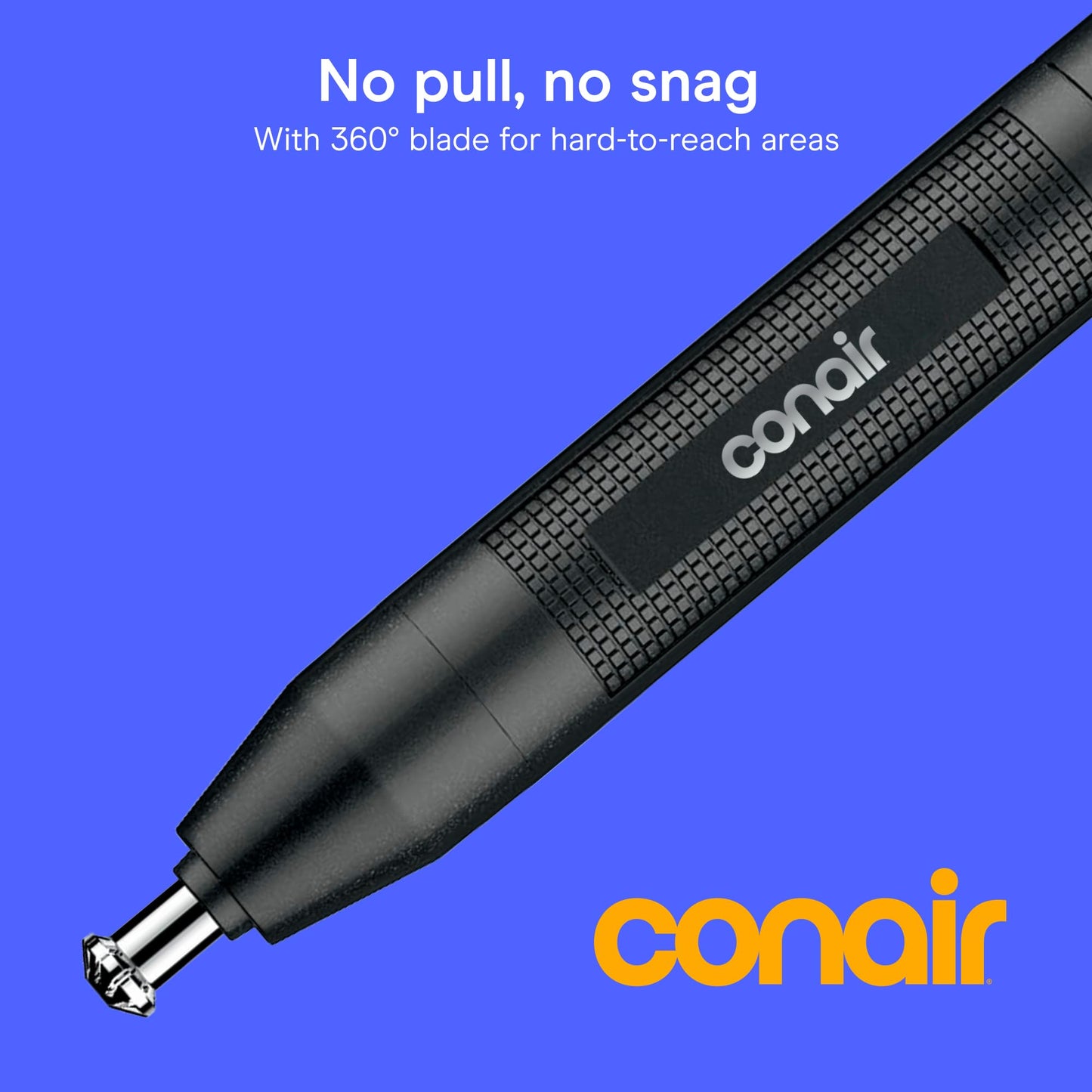 ConairMAN Ear and Nose Hair Trimmer for Men, Cordless, 360° Bevel Blade