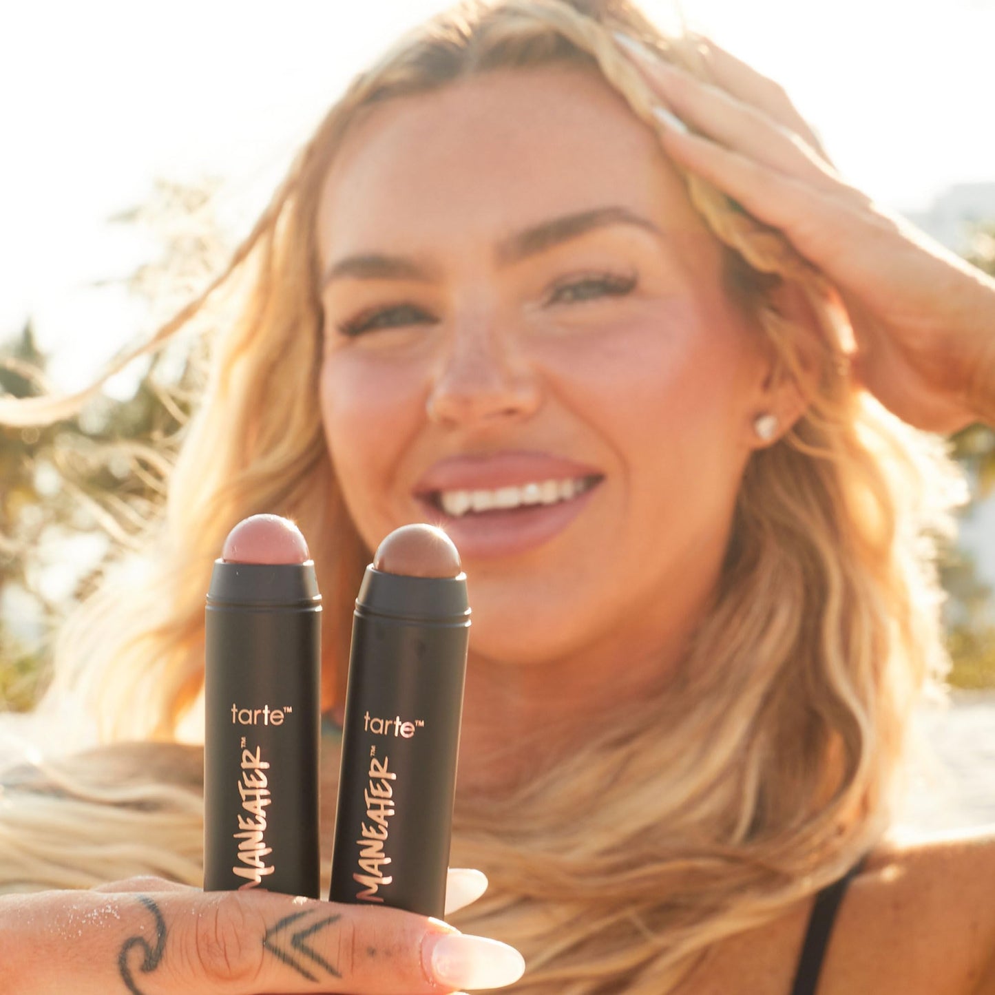 tarte maneater silk stick bronzer – Buildable Lightweight Cream Bronzer, Natural Matte Finish, Vegan & Cruelty-Free, full size, after dark