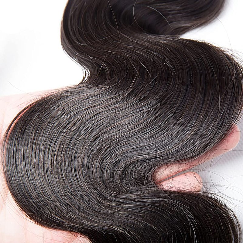 Human Hair Bundle Natural Black Body Wave Bundles 12 14 16 inch 100% Unprocessed Brazilian Virgin Hair 3 Bundles 150g #1b Color Natural Black