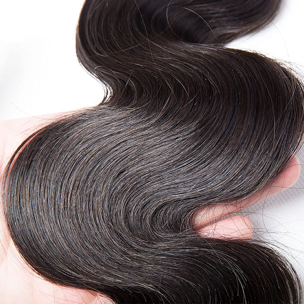 Body Wave Bundles Human Hair 22 Inch #1B Natural Black Body Wave Bundle Human Hair Extensions Unprocessed Virgin Remy Hair 1 Bundle