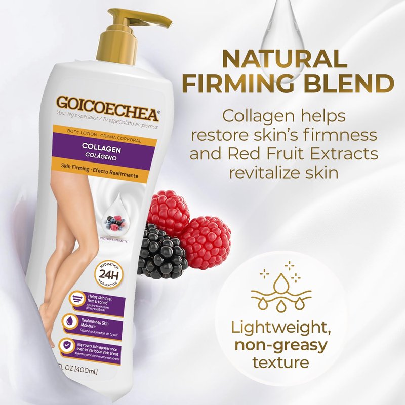 Goicoechea Skin Firming Cream | Body lotion with Collagen Elastin for Women, Skin Toned & Firming Lotion, Body Lotion with Red Fruit Extracts, 24H Hydration, 13.5 oz, 3-Pack