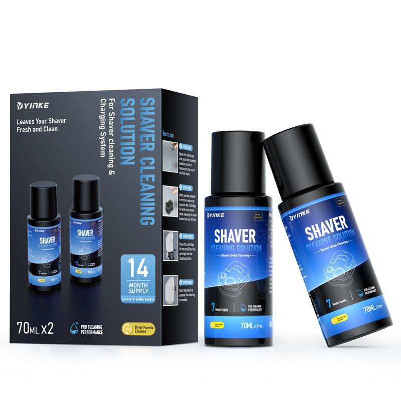 Cleaner Fluid Refill 14 Month Supply for Braun Clean & Renew CCR, Shaver Cleaning & Care Refill Kit with Upgraded Formula for Gentle Deep Cleansing（cartridge NOT included） 2 Pack