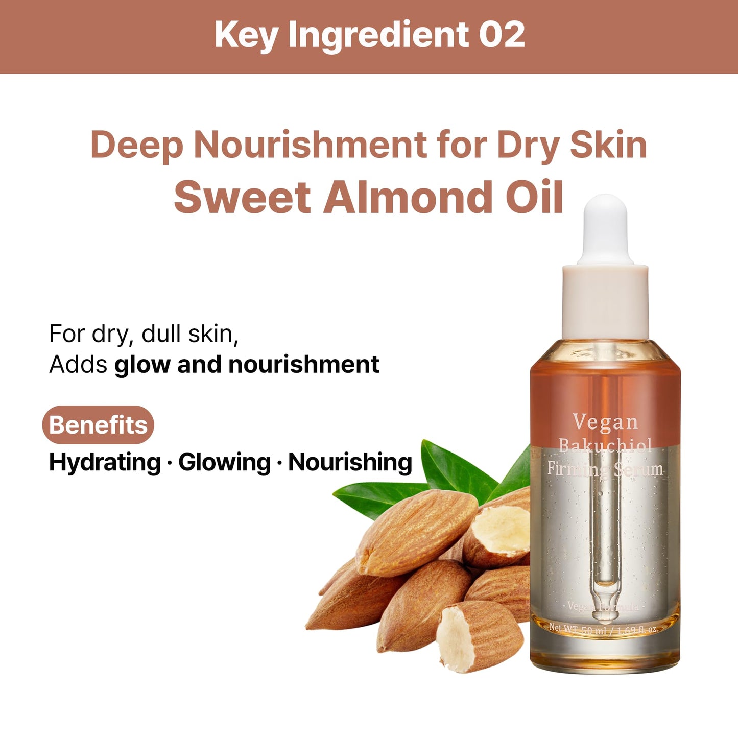 TINAZANA Vegan Bakuchiol Firming Serum, Dual-Layer Hydrating Bakuchiol, Sweet Almond Oil & Panthenol, Radiance & Sensitive Skin Care, 1.7 fl.oz