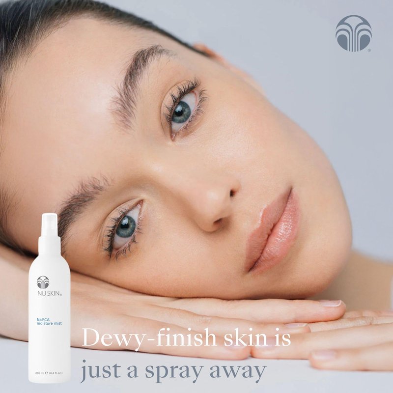 Nu Skin NaPCA Moisture Mist | Revitalizing Moisturizer & Cooling Mist with Hyaluronic Acid | Hydrating Spray for Face, Body & Hair | Sodium PCA for All Skin Types | 8.4 fl. oz. | 1 Pack