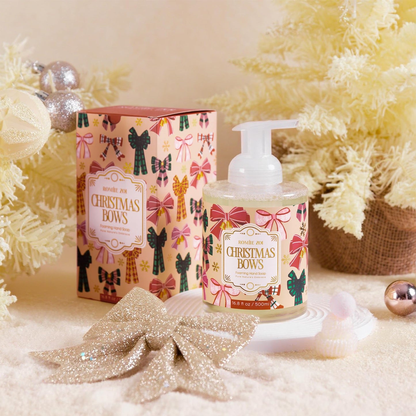 ROMIIE ZOI Christmas Foaming Hand Soap Set, Winter Pine, Gentle & Moisturizing Formula,1000 ML+500ml(Pack of 2)