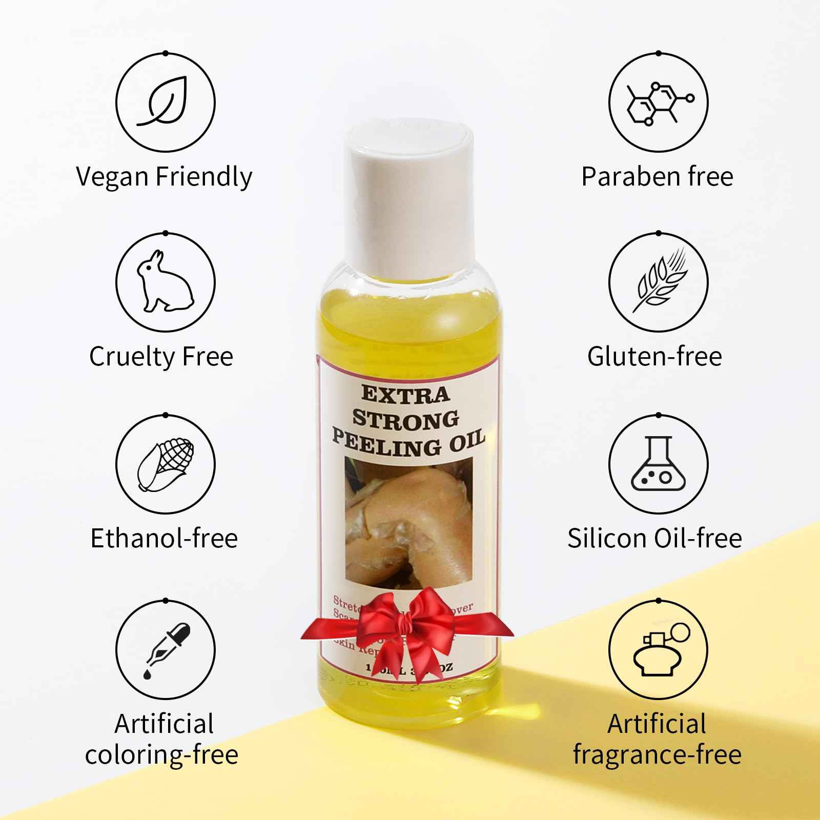 Yellow Peeling Oil Extra Strength Exfoliating Solution for Body - Dark Skin KP Bump Eraser Body Scrub Ingrown Hair Keratosis Pilaris Treatment