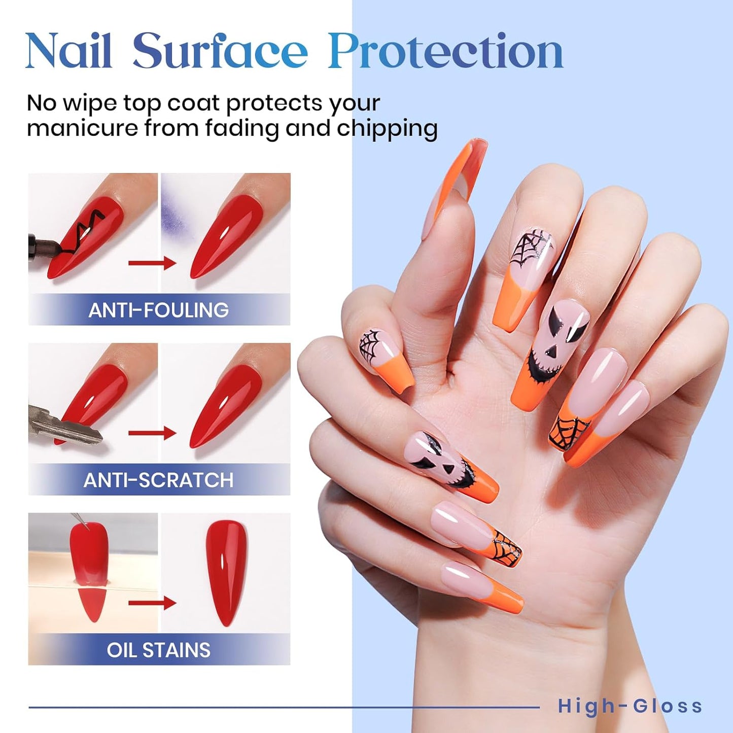 MIZHSE No Wipe Gel Top Coat - 9D Cat Eye Nail Polish | 100ML, 8 Colors Available