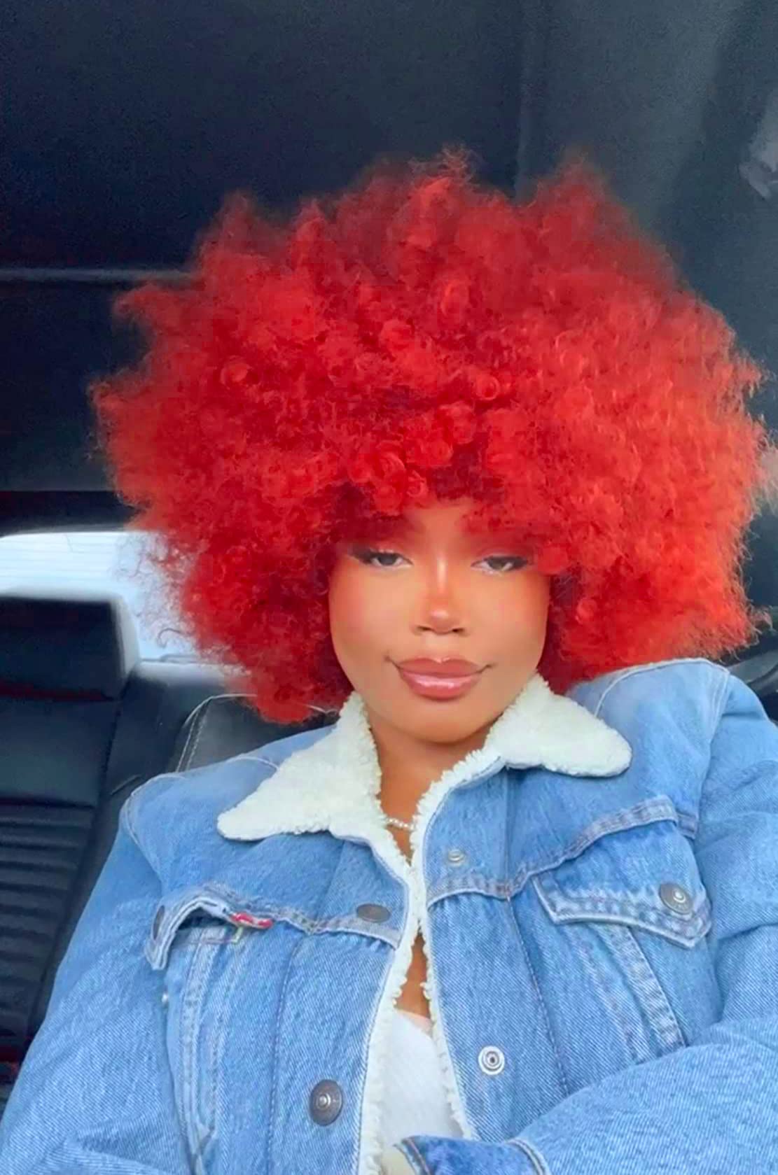 Afro Wigs for Black Women 70s Afro Kinky Curly Huge Fluffy Wig with Bangs